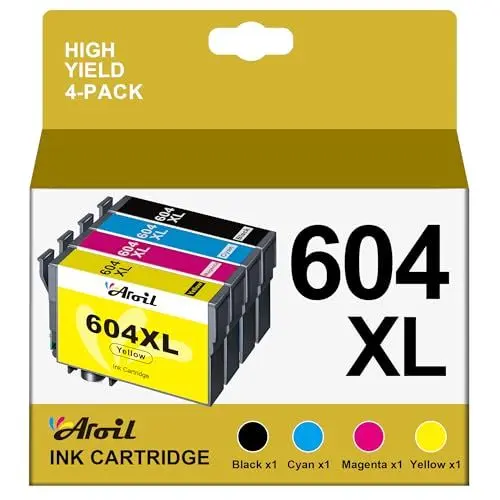 Produktbild: Aroil 604XL Patronen Ersatz für Epson 604 XL Multipack Druckerpatronen Kompatibel für Expression Home XP-2205 XP-2200 XP-3200 XP-3205 XP-4200 XP-4205 WF-2910 WF-2930 WF-2935 WF-2950 (‎‎‎‎‎‎‎4er-Pack)