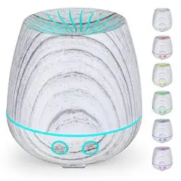 Produktbild: Aroma Diffuser,GeeRic 120ML Luftbefeuchter Ultraschall Vernebler,Raumbefeuchter Aromatherapie Öle Duftlampe mit 7 Farben LED Helles Holz