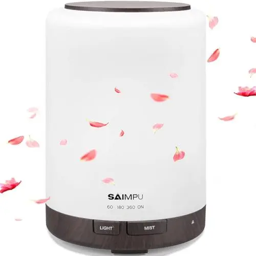 Produktbild: Aroma Diffuser, 300ML Leiser Ultraschall Luftbefeuchter DuftöL Diffuser, Wasserlose Abschaltautomatik, mit 7 Farben LED, BPA-Free Aromatherapie Düfte Humidifier für Raum,Büro,Yoga,Spa,usw