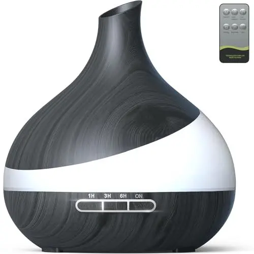 Produktbild: Aroma Diffuser, Upgrade 500 ml Diffuser Ätherische Öle, Aromatherapie-Diffuser Mit Fernbedienung 14 Farben LED 4 Timer Einstellung automatischer Abschaltfunktion