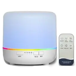 Produktbild: Aroma Diffusoren 200ml Bunte ätherisches Öl Diffusor mit Einstellbarer Nebel-Modus, Auto Off Aroma Diffusor für Schlafzimmer/Büro/Reise (White-YK)