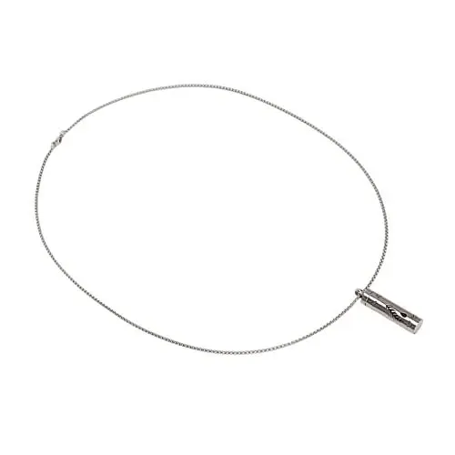 Produktbild: Aromatherapie-Diffusor-Halskette für ätherische Öle, 24-Zoll-Kettenzylinder-Halskette, Modischer Kleiner Hohlzylinder-Anhänger, Aroma-Diffusor-Halskette aus Edelstahl (N2809-12)