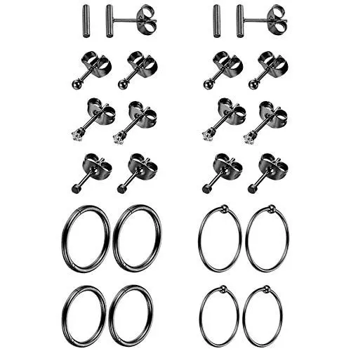 Produktbild: Aroncent 24PCS Ohrstecker 316 Edelstahl Ohrpiercing Zirkonia Ohrschmuck Nasen Stud Nasenpiercing