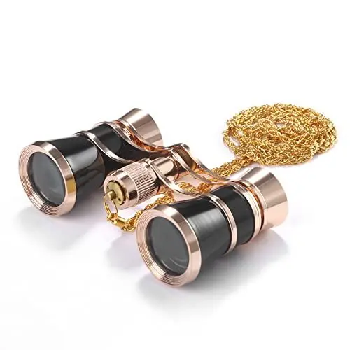 Produktbild: Aroncent Classic Fernglas kompakte Ferngläser - 3 X 25 Herren Damen Foldable Opera Glasses Metall Teleskop mit Griff für Wandern Sightseeing Oper Match Schwarz