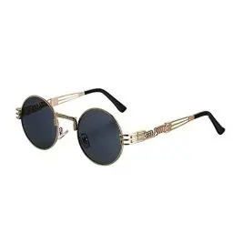 Produktbild: Aroncent Sonnenbrille Retro runde Unisex: Vintage Gold Polarisierte Sonnenbrille Vintage Metallrahmen rund Herren Damen