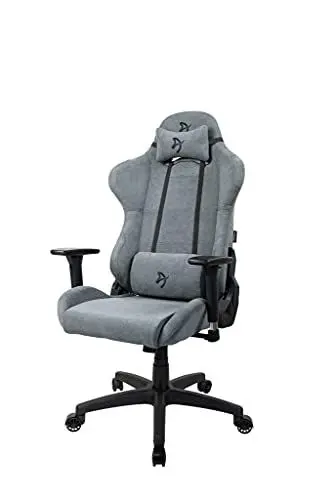 Produktbild: Arozzi Torretta Premium Soft Fabric Ergonomic Computer Gaming Stuhl Bürostuhl mit fortschrittlicher Sitzmechanik 3D Armlehnen Hohe Rückenlehne Liege Drehgelenk Neigung Wippe 2 weiche Stützkissen - Asche