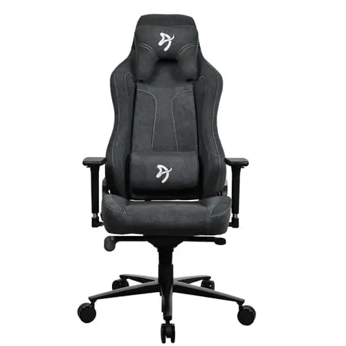 Produktbild: Arozzi Vernazza Büro- und Gaming-Stuhl aus weichem Stoff, strapazierfähig, ergonomisch, mit hochwertigen Funktionen wie 3D-Armlehnen und einem Profi-Mechanismus, zusammen mit weichen Nacken- und