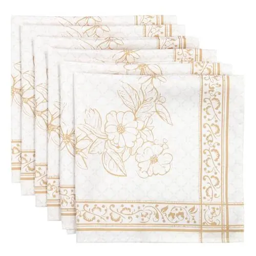 Produktbild: Arquiel Servietten 6er-Set, Stoffservietten 100% Baumwolle Weiches Bequemes Hochwertige Wiederverwendbare Esstisch Servietten Perfekt für Familienessen Hochzeiten Küche (45 cm x 45 cm)