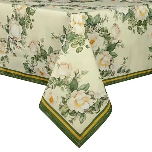 Produktbild: Arquiel Tischdecke Rechteckige Florale, Wasserabweisend Aquarell Tischdecken Tischtuch Deko, Polyester Tischdeck FüR Garten, Picknick KüChe Parteien FrüHling/Sommer (152x213cm)