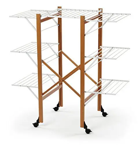 Produktbild: Arredamenti Italia Wäscheständer AQUILONE, Holz - Zusammenklappbar - Ausziehbar - 35 mt Leine - Farbe: Kirsche Holz AR-It il Cuore del Legno