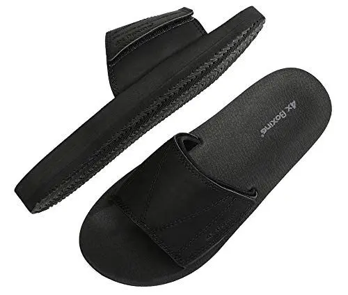 Produktbild: ARRIGO BELLO Flip Flops Herren Zehentrenner Sommer Rutschfestet Badelatschen Comfy Sandalen Indoor Outdoor Beach Pool Größe 41-46 (T schwarz, 42)