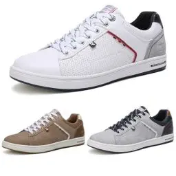 Produktbild: ARRIGO BELLO Sneaker Herren Schuhe Business Freizeitschuhe Leichte Trainers für Walking, Laufen, Sport Größe 41-46 (46, A_Weiße)