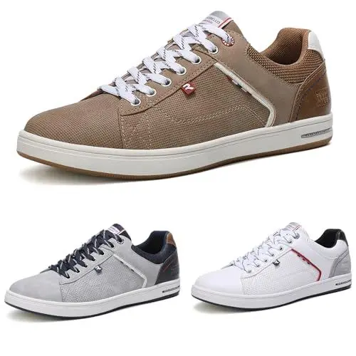 Produktbild: ARRIGO BELLO Sneaker Herren Schuhe Business Freizeitschuhe Leichte Trainers für Walking, Laufen, Sport Größe 41-46 (M_Braun, 44)
