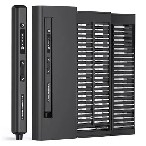 Produktbild: ARROWMAX Electric Schraubendreher, 74 in 1 Mini -Leistungsschraubendreher mit 70 magnetischen Bits, 5 Drehmomentmodi, wiederaufladbare kleine Kabelschraubendreher für Telefon (SES Ultra) schwarz