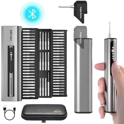 Produktbild: ARROWMAX Mini-Elektroschrauber-Set, Präzisions-Elektroschrauber mit 60-in-1Magnet-Bits, intelligente Bewegungssteuerung, 5 Drehmomentmodi, Reparatur-Werkzeug-Set für Telefon, Uhr, Laptop (M1 PRO PLUS)