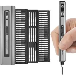 Produktbild: ARROWMAX Mini-Elektroschrauber, 60-in-1 Präzisions-Elektroschrauber-Set mit magnetischen Bits, 5 Drehmomentmodi, Akku-Schraubendreher-Reparatur-Werkzeug-Set für Telefon, Uhr, Laptop (SES NANO)