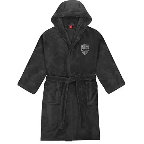 Produktbild: Arsenal FC - Herren Fleece-Bademantel mit Kapuze - offizielles Merchandise - Grau - XL