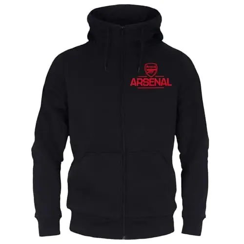 Produktbild: Arsenal FC - Herren Fleece-Sweatjacke - Offizielles Merchandise - Geschenk für Fußballfans - Schwarz - M