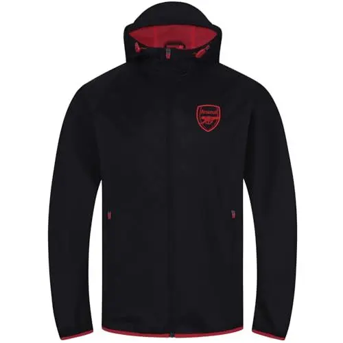 Produktbild: Arsenal FC - Herren Wind- und Regenjacke - Offizielles Merchandise - Geschenk für Fußballfans - Schwarz - Kapuze mit Schirm - XL