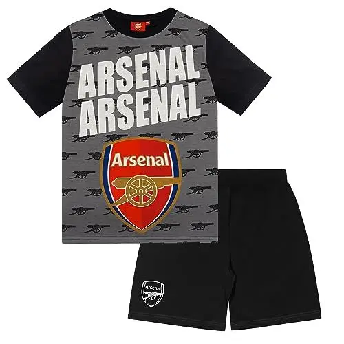 Produktbild: Arsenal FC - Jungen Schlafanzug - Offizielles Merchandise - Geschenk für Fußballfans - Schwarz mit Schriftzug - 12-13 Jahre
