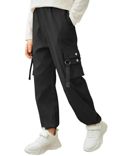 Produktbild: Arshiner Jungen Cargohose Baggy Freizeithosen Cargo Jogginghose mit Elastischem Bund Jogger Coole Hosen für Kinder Schwarz 11-14 Jahre Size 16Size 16