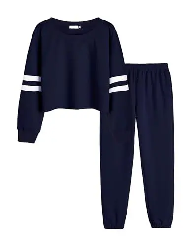 Produktbild: Arshiner Kinder Sportanzug Mädchen Trainingsanzug Zweiteiler Jogginganzug Bekleidungsset Kinderkleidung Anzug für Sport Tracksuit 146 152 Blau 150