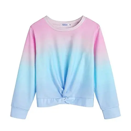 Produktbild: Arshiner Mädchen Sweatshirt Tie-Dye Langarm Pullover Rundhals Sport Mode Kinderkleidung Leichtgewicht Langarmshirt für Mädchen 7-8 Jahre