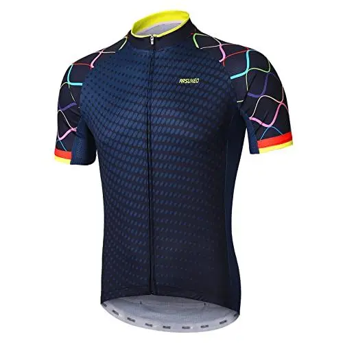 Produktbild: ARSUXEO Herren Radtrikot mit Kurzen äRmeln, MTB-Trikot, Helles Fahrrad-T-Shirt, Atmungsaktives Radoberteil ZY845 XXL