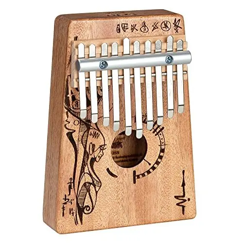 Produktbild: Sela Art Series Kalimba 10 Peaceful Mind - Klavier-Instrument mit 10 Metallzungen - hochwertiges Mahagoni-Instrument für Anfänger & Fortgeschrittene - exotische Klänge in C-Dur