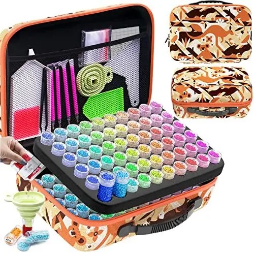 Produktbild: ARTDOT 5D Diamond Painting Zubehör Boxen, 120 Stück Diamant Painting Aufbewahrungsbox mit Koffer Trichter Stickers (Australien)