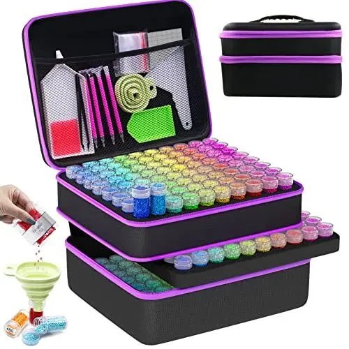 Produktbild: ARTDOT 5D Diamond Painting Zubehör Boxen, 240 Stück Diamant Painting Aufbewahrungsbox mit Koffer Trichter Stickers