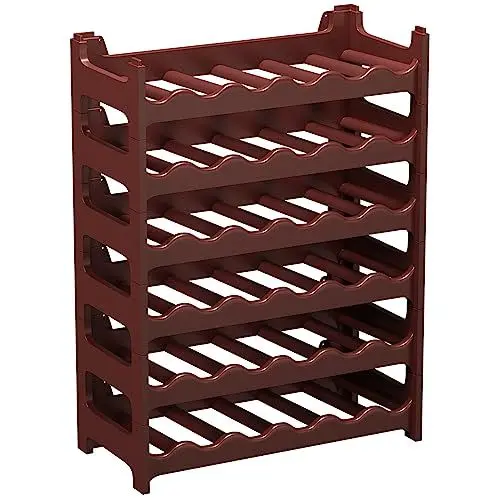 Produktbild: ARTECSIS Weinregal stapelbar Kunststoff für 36 Flaschen, stabiles Flaschenregal in Gastronomie-Qualität, modular erweiterbar, Braun