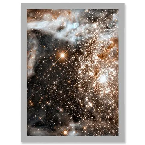 Produktbild: Artery8 Hubble Space Telescope Image 30 Doradus Nebula In Infrared Starbirth Region Globular Cluster In The Large Magellanic Cloud Galaxy Artwork Framed Wall Art Print A4