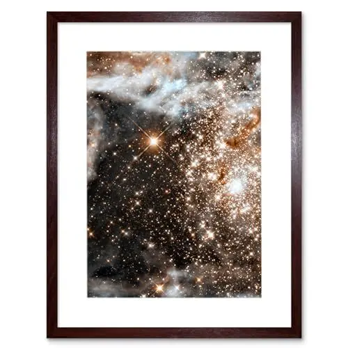 Produktbild: Artery8 Hubble Space Telescope Image 30 Doradus Nebula In Infrared Starbirth Region Globular Cluster In The Large Magellanic Cloud Galaxy Artwork Framed Wall Art Print 12X16 Inch