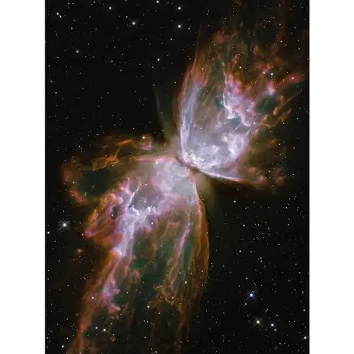 Produktbild: Artery8 Hubble Space Telescope Image Celestial Butterfly Emerges from Stellar Demise In Planetary Nebula NGC 6302 Red Glow Dying Star In Milky Way Galaxy Art Print Canvas Premium Wall Decor Poster