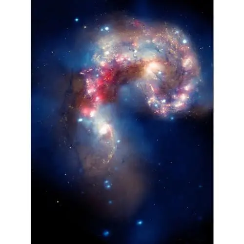 Produktbild: Artery8 Hubble Space Telescope Image Colourful Antennae Galaxies Galactic Spectacle Colliding Pair Mosaic Composite with Chandra X-Ray Observatory Spitzer Large XL Wall Art Canvas Print