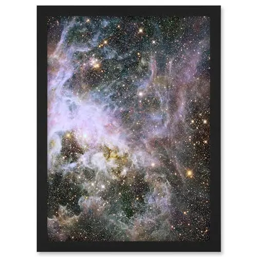 Produktbild: Artery8 Hubble Space Telescope Image Probes Interior Of Tarantula Nebula Near Infrared Deep View 30 Doradus Star Birth Dust Large Magellanic Cloud Artwork Framed A3 Wall Art Print
