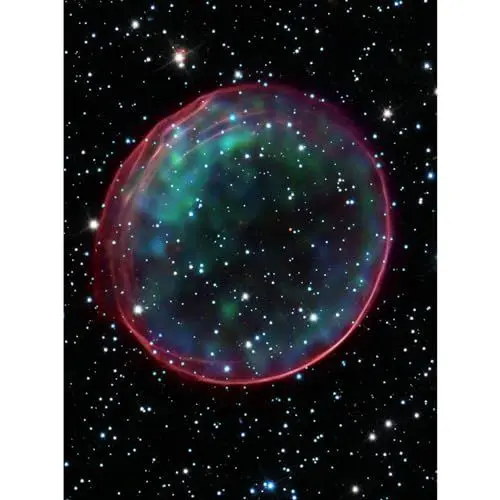 Produktbild: Artery8 Hubble Space Telescope Image Supernova Remnant Bubble Optical and X-Ray Blue Pink Composite Image SNR 0509-67.5 Gas Sphere Large Magellanic Cloud Art Print Canvas Premium Wall Decor Poster