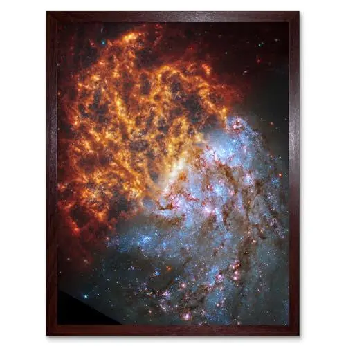 Produktbild: Artery8 NASA Hubble James Webb Telescope View of Spiral Galaxy NGC 1087 Living Room Artwork Framed Wall Art Print 9X7 Inch