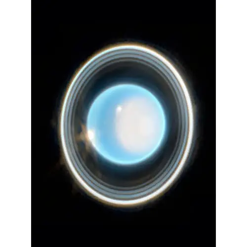 Produktbild: Artery8 NASA James Webb Space Telescope Zoomed In Uranus Planet Rings NIRCam Art Print Canvas Premium Wall Decor Poster Mural