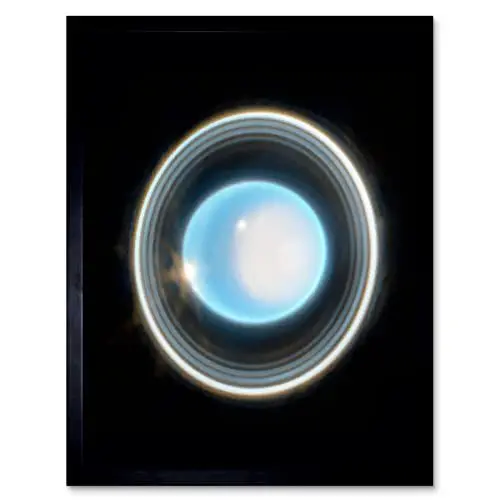 Produktbild: Artery8 NASA James Webb Space Telescope Zoomed In Uranus Planet Rings NIRCam Art Print Framed Poster Wall Decor 12x16 inch
