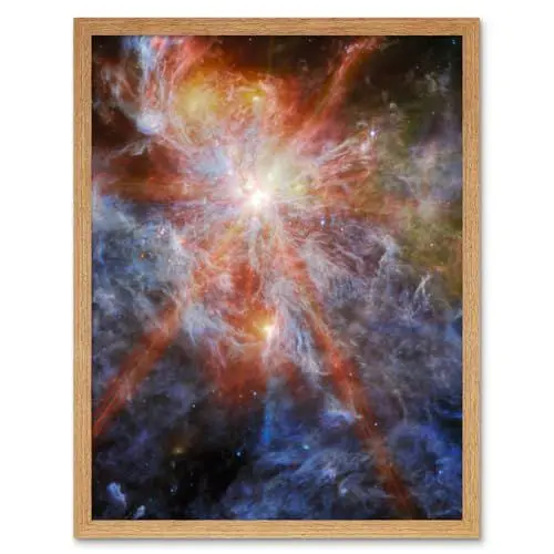 Produktbild: Artery8 NASA James Webb Telescope Massive Cluster Born N79 Living Room Artwork Framed Wall Art Print 9X7 Inch