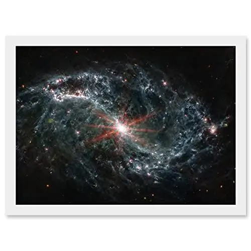 Produktbild: Artery8 NASA James Webb Telescope NGC 7496 Intricate Network Gas Dust Galaxies Artwork Framed Wall Art Print A4