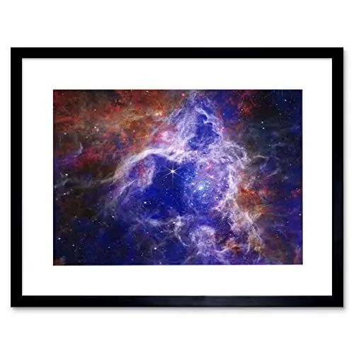 Produktbild: Artery8 NASA James Webb Telescope The Enduring Stellar Lifecycle in 30 Doradus Artwork Framed Wall Art Print 9X7 Inch