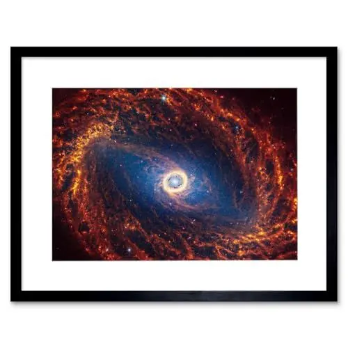 Produktbild: Artery8 NASA James Webb Telescope View of Spiral Galaxy NGC 1512 Living Room Artwork Framed Wall Art Print 9X7 Inch