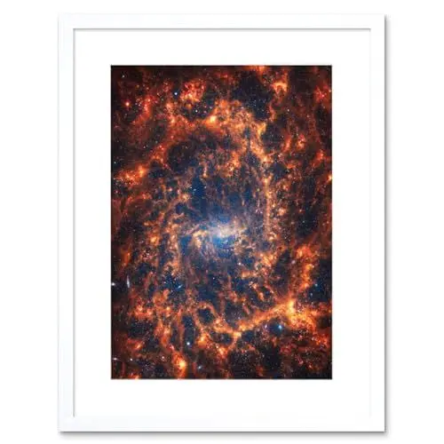Produktbild: Artery8 NASA James Webb Telescope View of Spiral Galaxy NGC 2835 Living Room Artwork Framed Wall Art Print 9X7 Inch