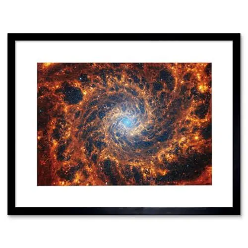 Produktbild: Artery8 NASA James Webb Telescope View of Spiral Galaxy NGC 628 Living Room Artwork Framed Wall Art Print 9X7 Inch