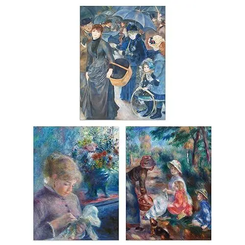 Produktbild: Artery8 Pack of 3 Pierre-Auguste Renoir Impressionist Painting Unframed Wall Art Living Room Prints Set