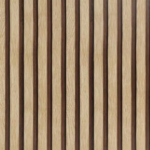Produktbild: Arthome Klebefolie Modernes Akustikpaneele Holzwand Abziehen und Aufkleben Tapete Holzoptik Beige Braun PintWalls Selbstklebende Möbelfolie Vinyl Folie für Home 44cmx6m Backsplash Papier