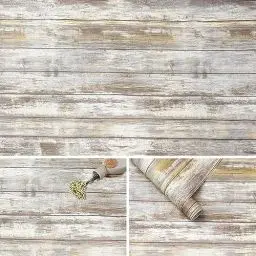 Produktbild: Arthome Klebefolie Rustikales Holzoptik Selbstklebende Tapete,44cmx6m Grau Holz Papier, Dekoratives Vinyl für Möbel Küche Arbeitsplatte Schränke Möbel Tische Wand Vintage DIY Wandverkleidung